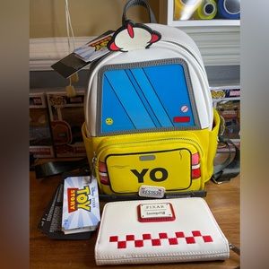 Loungefly Toy Story backpack and wallet set. Backpack lights up!